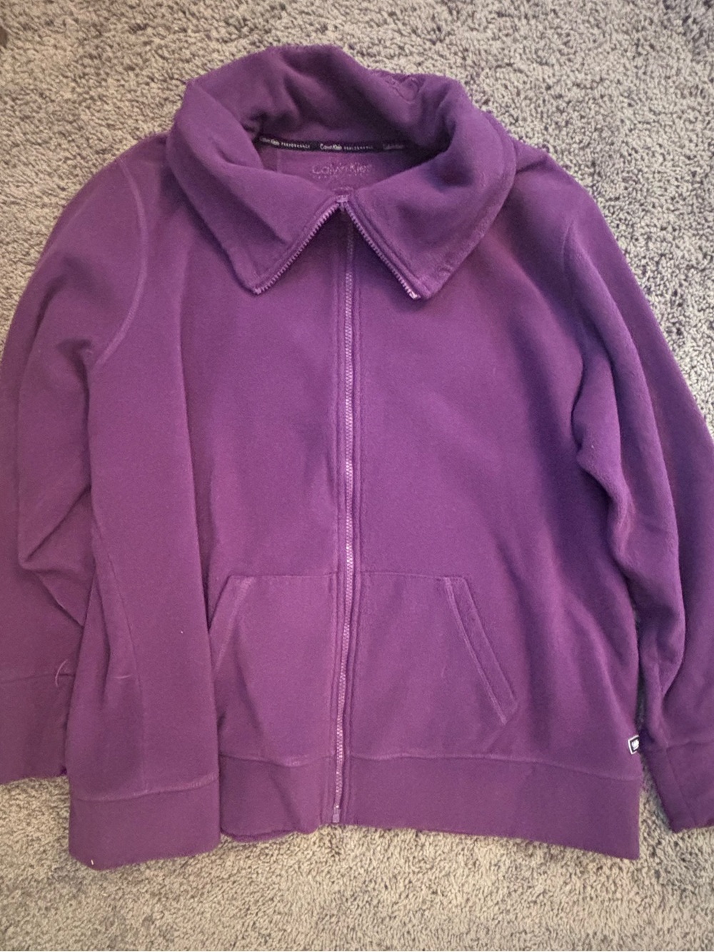 Calvin Klein Purple Zip-Up Fleece Jacket